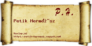 Petik Hermész névjegykártya